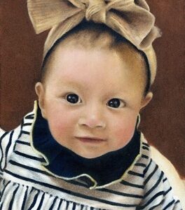Retrato a óleo feito à mão da Encomenda de retrato F6, destacando elegância e presença visual em ambientes.