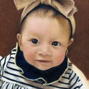 Retrato a óleo F4 pintado à mão com base em fotografia – Art Studio K